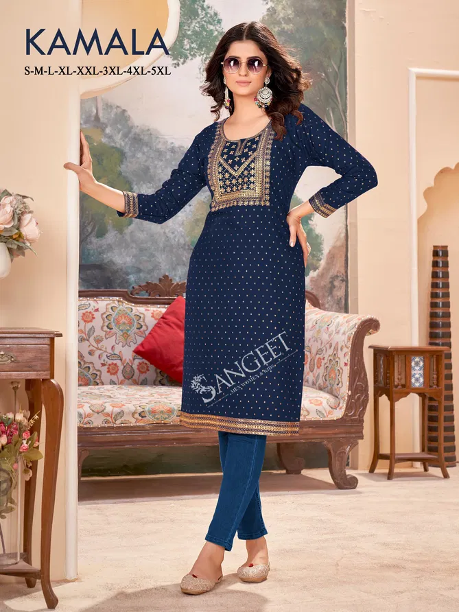 Kamala By Sangeet Rayon Embroidery Kurti Wholesale Online